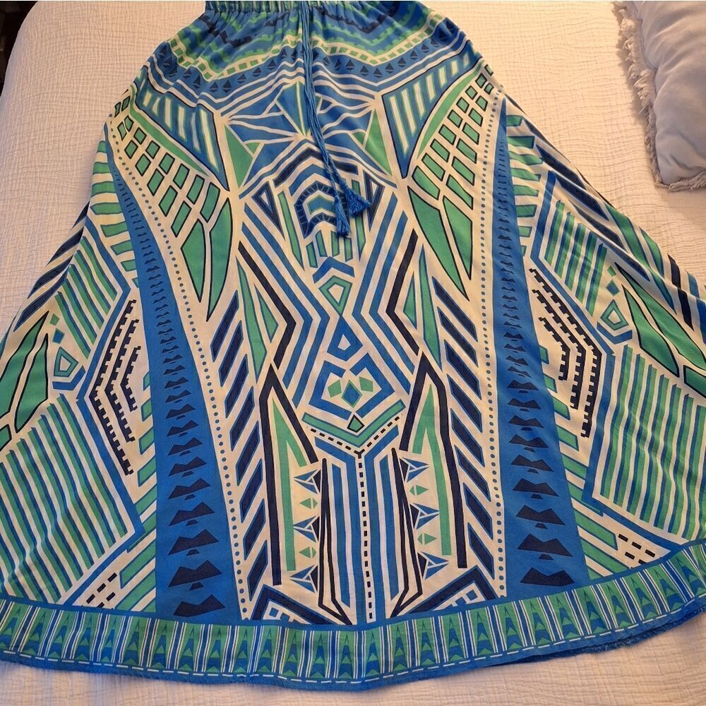 F21 XS maxi skirt blue print